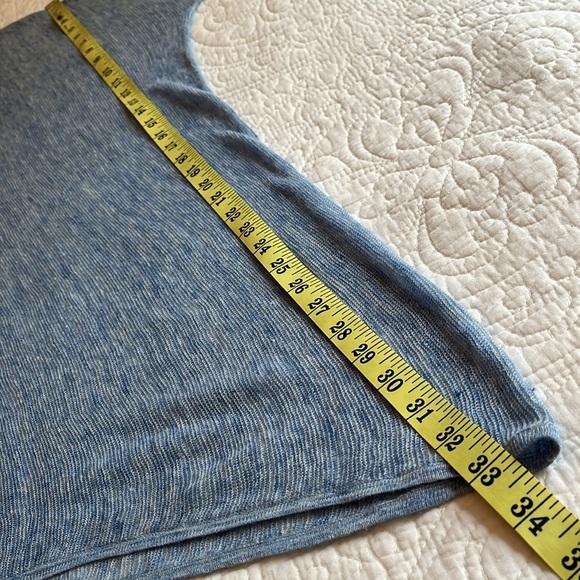 Eileen Fisher Asymmetrical Top Women’s Large Italian Blue Lagenlook Coastal Flaw - Picture 9 of 16